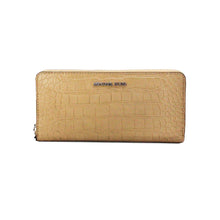 Load image into Gallery viewer, Michael Kors Jet Set Large Camel Animal Print Leather Continental Wrist Wallet
