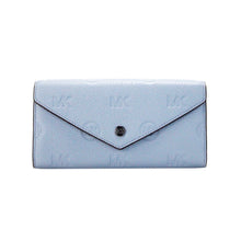 Load image into Gallery viewer, Michael Kors Jet Set Large Pale Blue Embossed Envelope Continental Clutch Wallet
