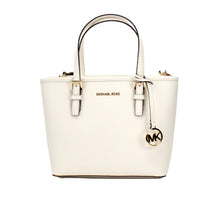 Load image into Gallery viewer, Michael Kors Jet Set Light Cream Leather XS Carryall Top Zip Tote Bag Purse
