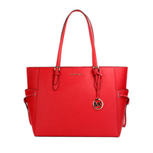 Load image into Gallery viewer, Michael Kors Gilly Large Bright Red Leather Drawstring Travel Tote Bag Purse
