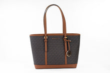 Load image into Gallery viewer, Michael Kors Jet Set Travel Small Brown PVC Shoulder Tote Handbag Bag Purse
