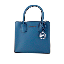 Load image into Gallery viewer, Michael Kors Mercer Medium Teal Pebble Leather Messenger Crossbody Bag
