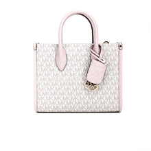 Load image into Gallery viewer, Michael Kors Mirella Small Powder Blush PVC Top Zip Shopper Tote Crossbody Bag
