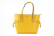 Load image into Gallery viewer, Michael Kors Voyager Large Marigold Pebbled Leather East West Tote Bag Purse
