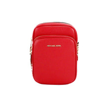 Load image into Gallery viewer, Michael Kors Jet Set Bright Red Pebbled Leather North South Chain Crossbody Bag
