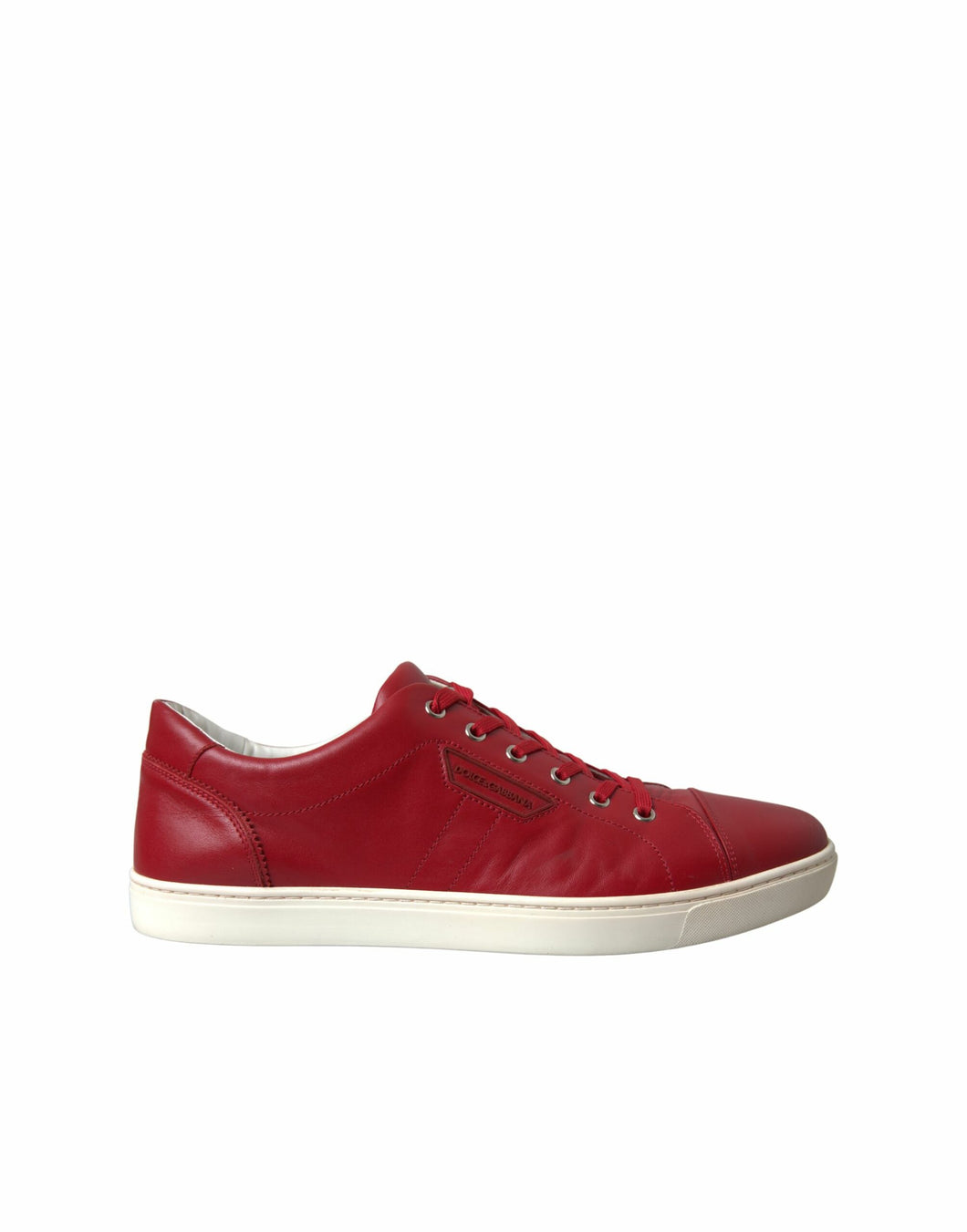 Dolce & Gabbana Elegant Red Leather Low Top Sneakers