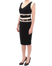 Load image into Gallery viewer, Cavalli Elegant Sheath Lace Dress in Black and Beige
