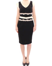 Load image into Gallery viewer, Cavalli Elegant Sheath Lace Dress in Black and Beige
