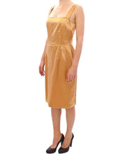 Load image into Gallery viewer, Dolce &amp; Gabbana Elegant Bronze Silk Knee-Length Sheath Dress
