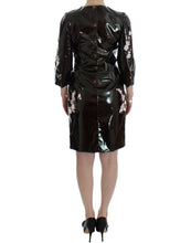 Load image into Gallery viewer, Dolce &amp; Gabbana Black floral 3/4 Sleeve sheath dress
