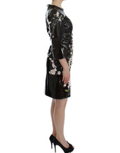 Load image into Gallery viewer, Dolce &amp; Gabbana Black floral 3/4 Sleeve sheath dress
