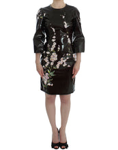 Load image into Gallery viewer, Dolce &amp; Gabbana Black floral 3/4 Sleeve sheath dress

