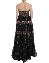 Load image into Gallery viewer, Dolce &amp; Gabbana Masterpiece black floral print silk runway dress

