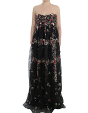 Load image into Gallery viewer, Dolce &amp; Gabbana Masterpiece black floral print silk runway dress
