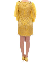 Load image into Gallery viewer, Dolce &amp; Gabbana Yellow lace crystal mini dress
