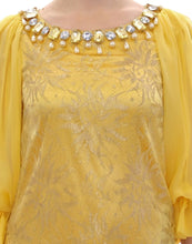 Load image into Gallery viewer, Dolce &amp; Gabbana Yellow lace crystal mini dress

