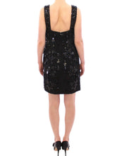 Load image into Gallery viewer, Dolce &amp; Gabbana Black floral crystal embedded dress
