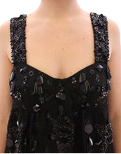 Load image into Gallery viewer, Dolce &amp; Gabbana Black floral crystal embedded dress
