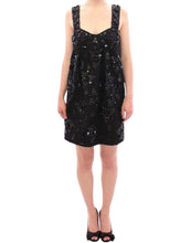 Load image into Gallery viewer, Dolce &amp; Gabbana Black floral crystal embedded dress
