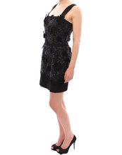 Load image into Gallery viewer, Dolce &amp; Gabbana Black floral crystal embedded dress
