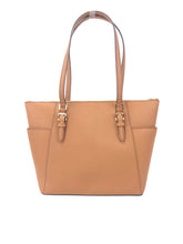 Load image into Gallery viewer, Michael Kors Charlotte Signature Leather Large Top Zip Tote Handbag Bag
