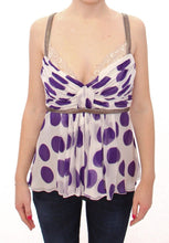 Load image into Gallery viewer, Dolce &amp; Gabbana Elegant Polka Dotted Silk Blouse with Leather Detailing
