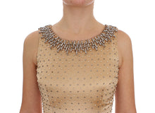 Load image into Gallery viewer, Dolce &amp; Gabbana Beige Crystal Embellished Full Length Dress
