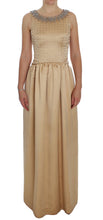 Load image into Gallery viewer, Dolce &amp; Gabbana Beige Crystal Embellished Full Length Dress
