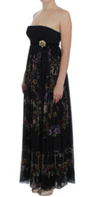 Load image into Gallery viewer, Dolce &amp; Gabbana Multicolor Rose &amp; Key Print Maxi Dress with Crystal
