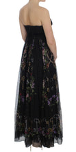 Load image into Gallery viewer, Dolce &amp; Gabbana Multicolor Rose &amp; Key Print Maxi Dress with Crystal
