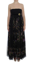 Load image into Gallery viewer, Dolce &amp; Gabbana Multicolor Rose &amp; Key Print Maxi Dress with Crystal
