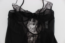 Load image into Gallery viewer, Dolce &amp; Gabbana Elegant Black Silk Lace Lingerie Chemise
