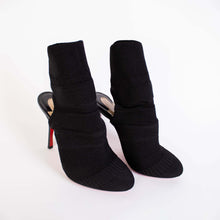 Load image into Gallery viewer, Christian Louboutin Elegant Black Fabric and Leather Ankle Boots
