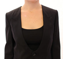Load image into Gallery viewer, Dolce &amp; Gabbana Elegant Silk-Blend Black Blazer with Scarf Back Detail

