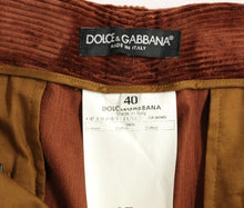 Load image into Gallery viewer, Dolce &amp; Gabbana Brown Corduroys Straight Logo Casual Pants
