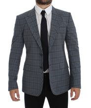 Load image into Gallery viewer, Dolce &amp; Gabbana Blue Checkered Slim Fit Blazer Jacket
