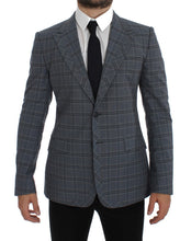 Load image into Gallery viewer, Dolce &amp; Gabbana Blue Checkered Slim Fit Blazer Jacket
