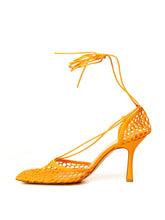 Load image into Gallery viewer, Bottega Veneta Elegant Orange Leather-Trimmed Pumps
