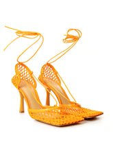 Load image into Gallery viewer, Bottega Veneta Elegant Orange Leather-Trimmed Pumps
