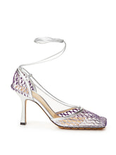 Load image into Gallery viewer, Bottega Veneta Elegant Silver Stretch Leather Pumps
