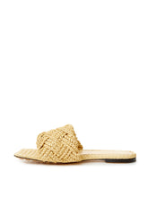 Load image into Gallery viewer, Bottega Veneta Beige Raffia Mule with Maxi Intreccio Detail
