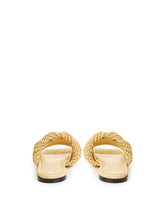 Load image into Gallery viewer, Bottega Veneta Beige Raffia Mule with Maxi Intreccio Detail
