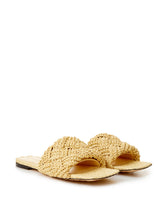 Load image into Gallery viewer, Bottega Veneta Beige Raffia Mule with Maxi Intreccio Detail
