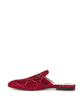 Load image into Gallery viewer, Gucci Elegant Red Velvet Slip-On Flats
