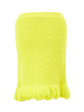 Load image into Gallery viewer, Bottega Veneta Radiant Yellow Fringed Pencil Skirt
