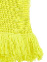 Load image into Gallery viewer, Bottega Veneta Radiant Yellow Fringed Pencil Skirt
