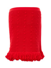 Load image into Gallery viewer, Bottega Veneta Elegant Red Pompom Detail Pencil Skirt
