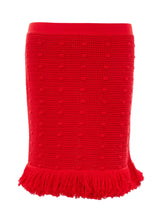 Load image into Gallery viewer, Bottega Veneta Elegant Red Pompom Detail Pencil Skirt
