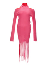 Load image into Gallery viewer, Bottega Veneta Elegant Bicolor Fringed Pencil Dress
