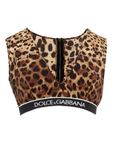 Load image into Gallery viewer, Dolce &amp; Gabbana Elegant Leopard Print Silk Cropped Top
